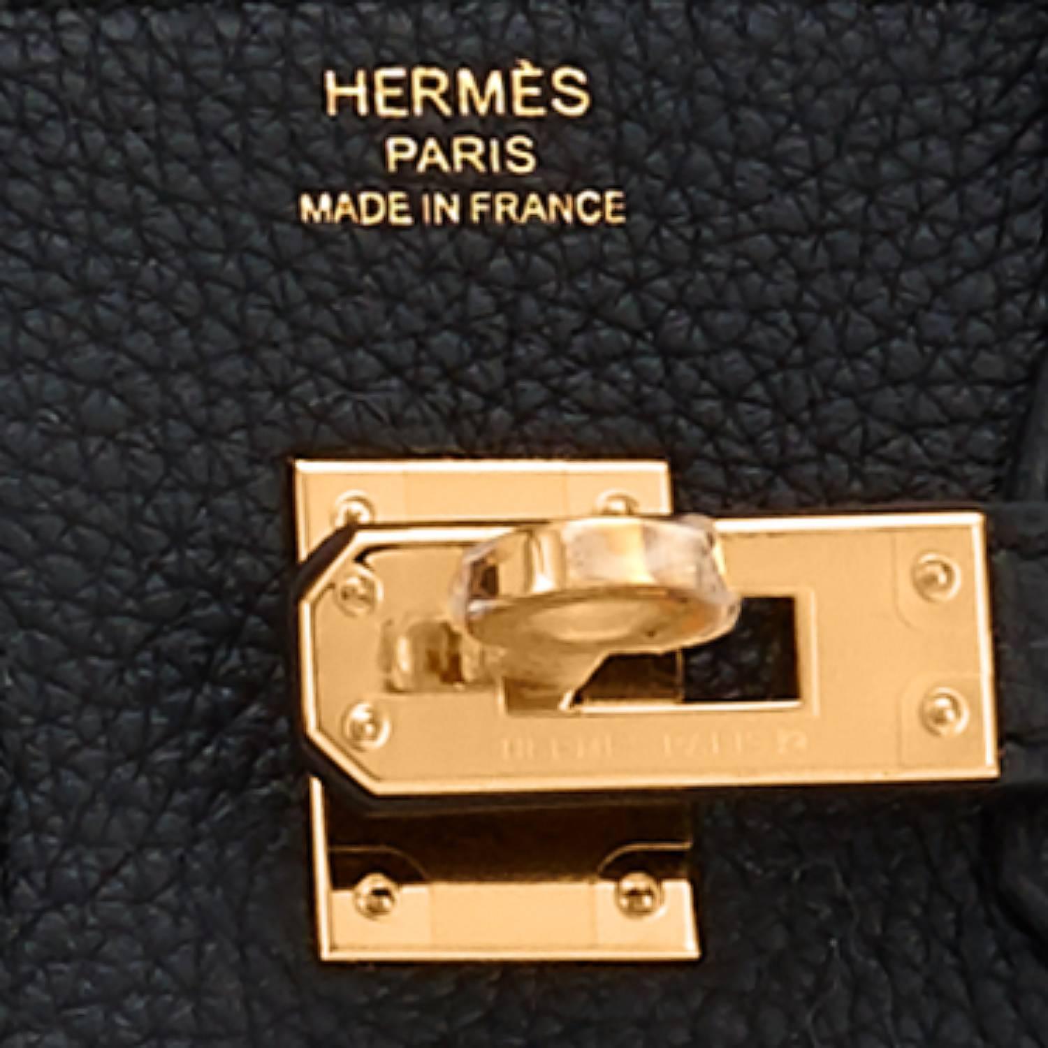 Hermes Birkin 25cm Schwarz Togo Tasche Gold Hardware 5