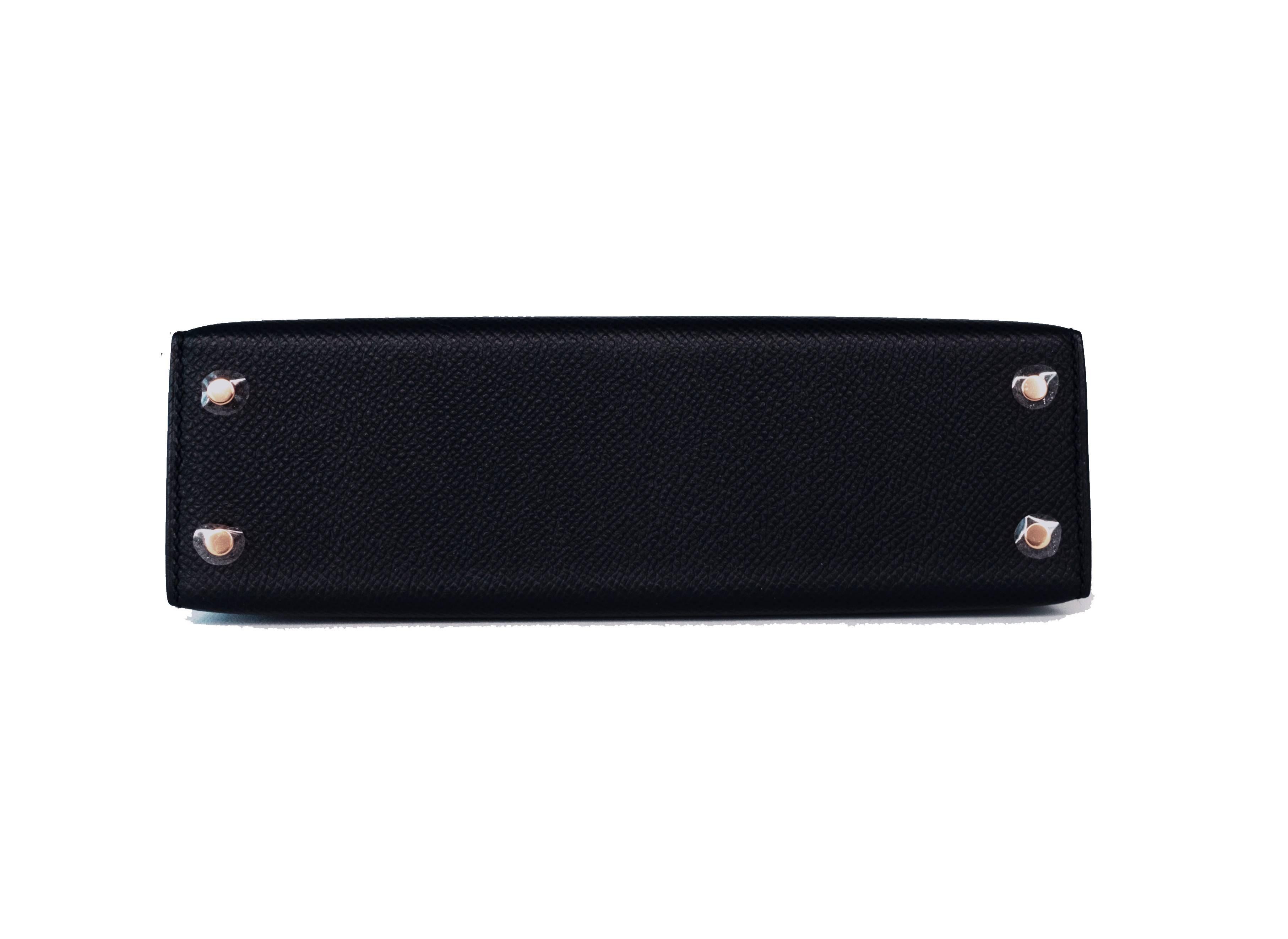 Women's Hermes Kelly 20cm Black Limited Edition VIP Epsom Gold Shoulder 4-Way Bag