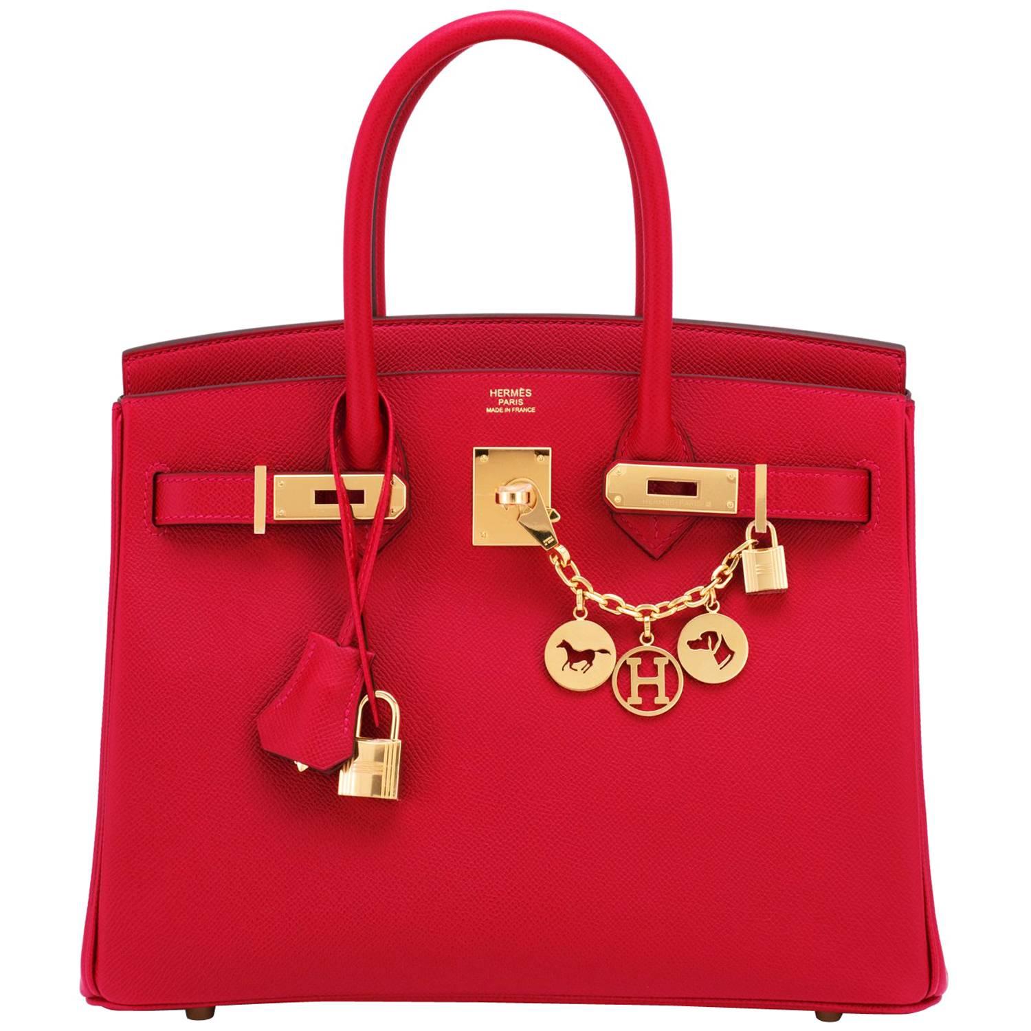 Hermes Birkin 30cm Rouge Casaque Birkin Red Epsom Gold Hardware C Stamp, 2018