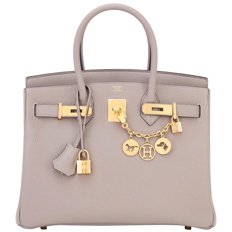 Hermes Birkin Bag 30cm Etain Togo Rose Gold Hardware