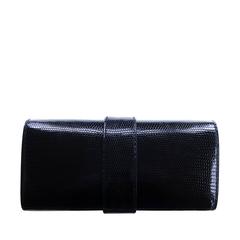 Hermes Black Lizard Niloticus Lisse Medor Pochette 23cm Clutch Bag