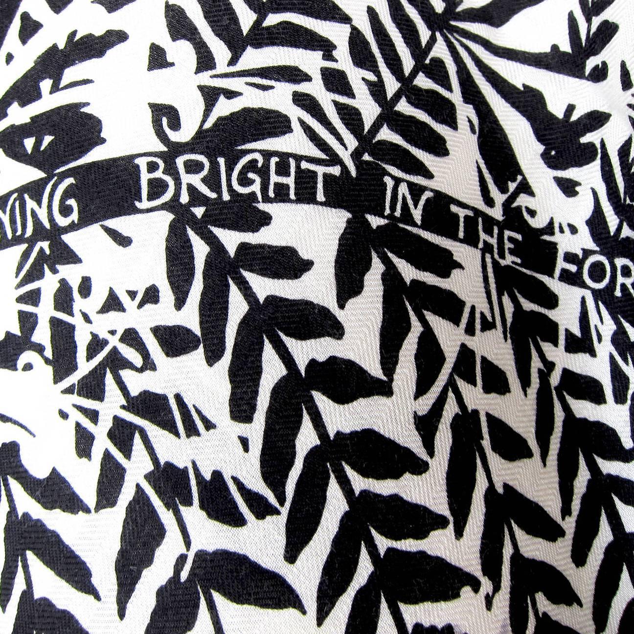hermes black and white scarf