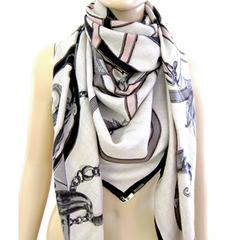 Hermes L'Instruction du Roy Cashmere Silk Shawl Scarf 140cm Collectors' Must