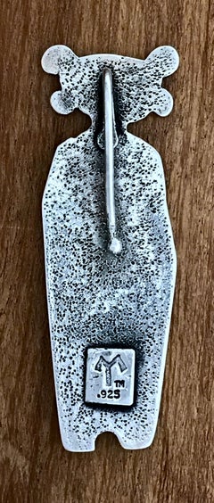 Standing Guard, Melanie Yazzie, cast, silver, pendant, enhancer, Hopi, Navajo