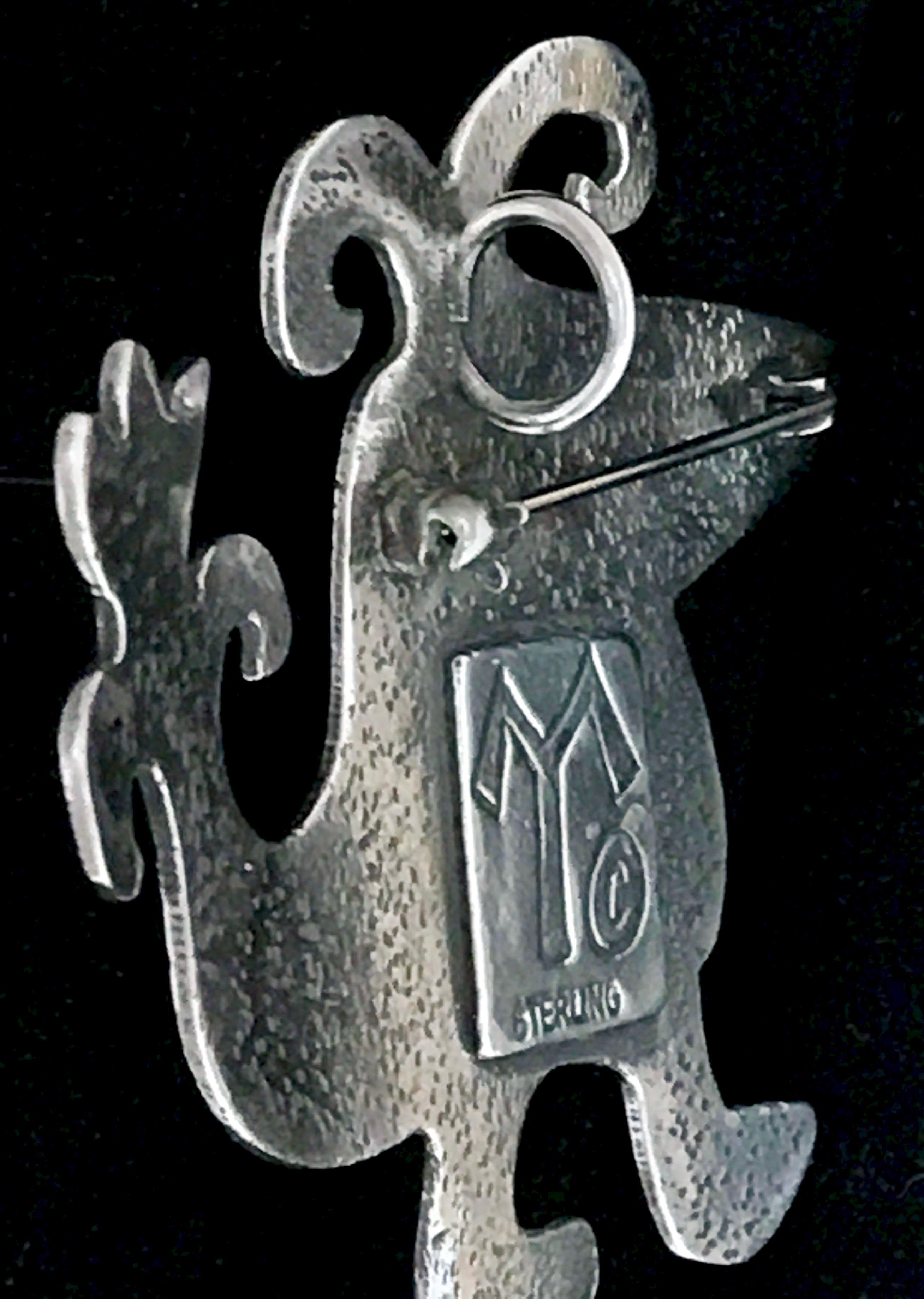 Women's or Men's Little Jack, cast silver pin pendant bird dragonfly Melanie Yazzie  For Sale