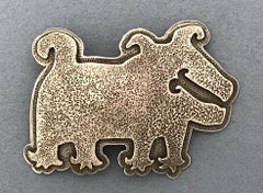 Dog with Funky Feet, sterling silver pin pendant Melanie Yazzie Navajo new