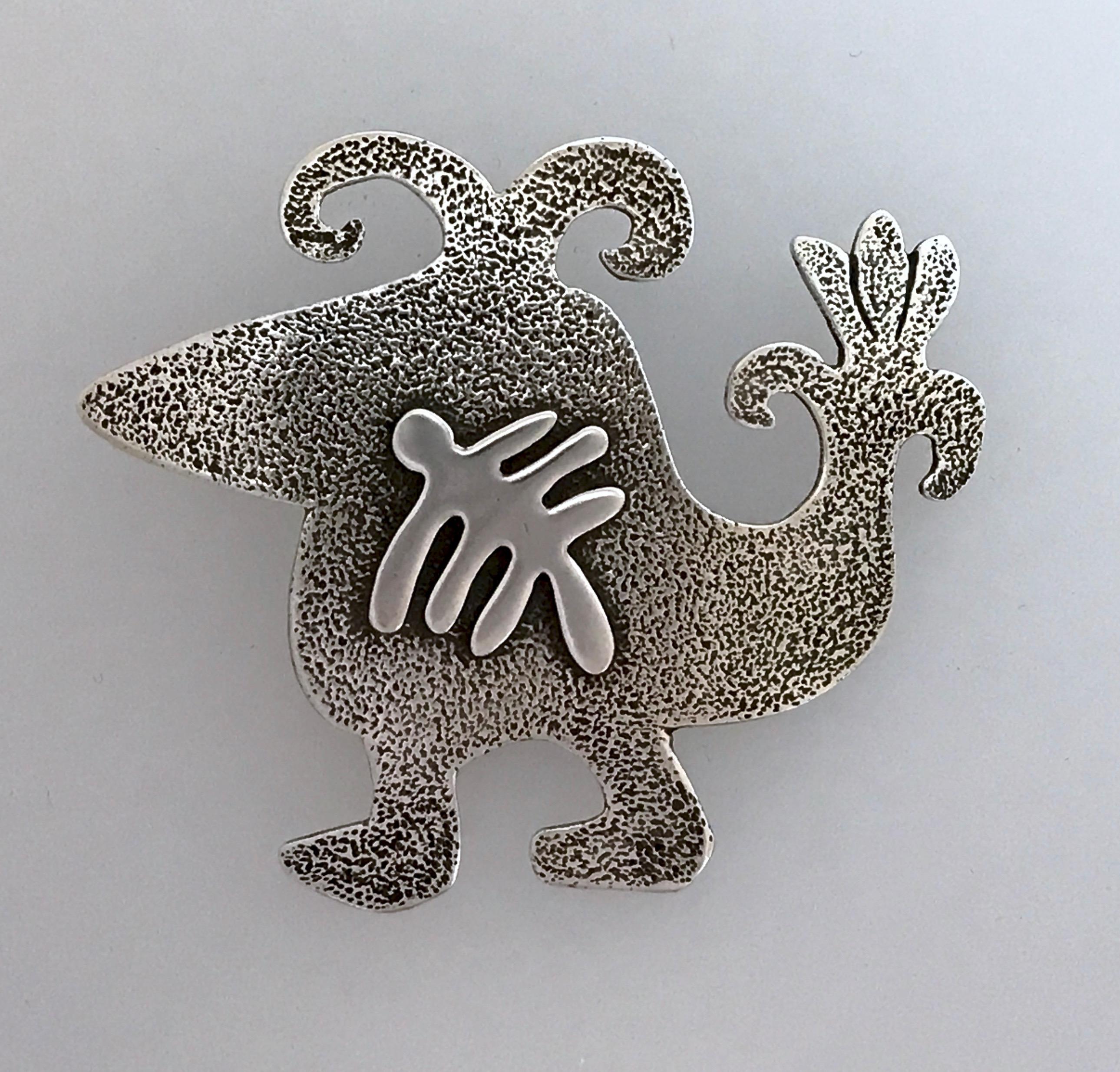 Little Jack, cast silver pin pendant bird dragonfly Melanie Yazzie  For Sale 2