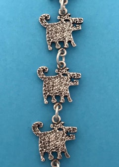 Rez Dog:: Melanie Yazzie gegossenes Silber rez dog Tennis Armband Navajo