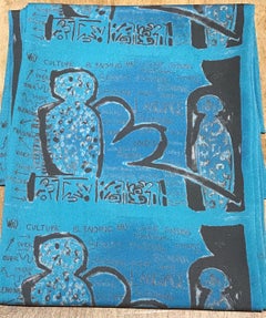 Crossing Over, sciarpa, di Melanie Yazzie, Navajo, nuova, verde acqua, nera