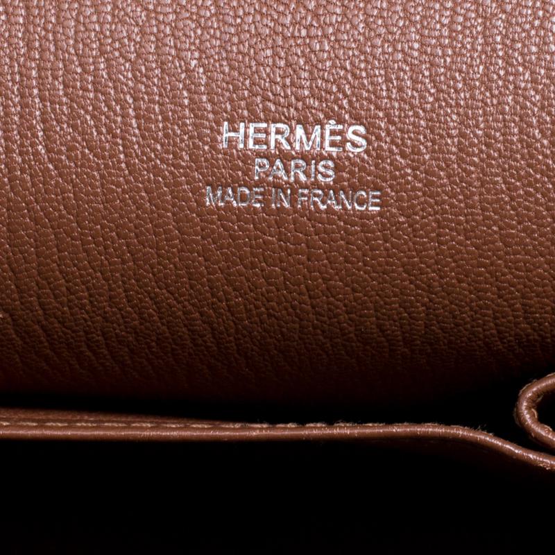 Brown Hermes Gold Clemence Leather Jypsiere 34 Bag