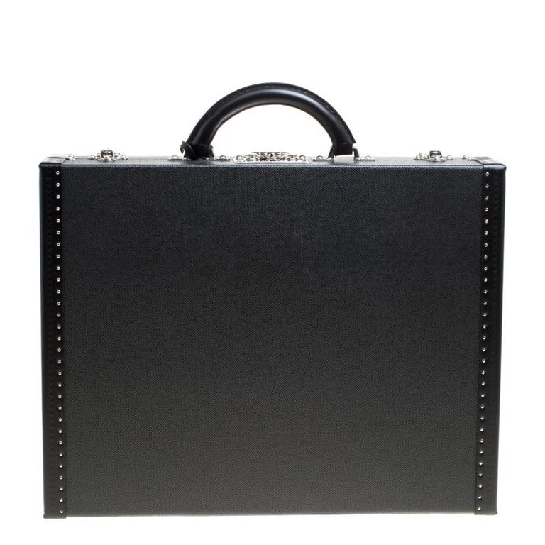 Genuine Louis Vuitton President Briefcase Black Taiga Leather RARE