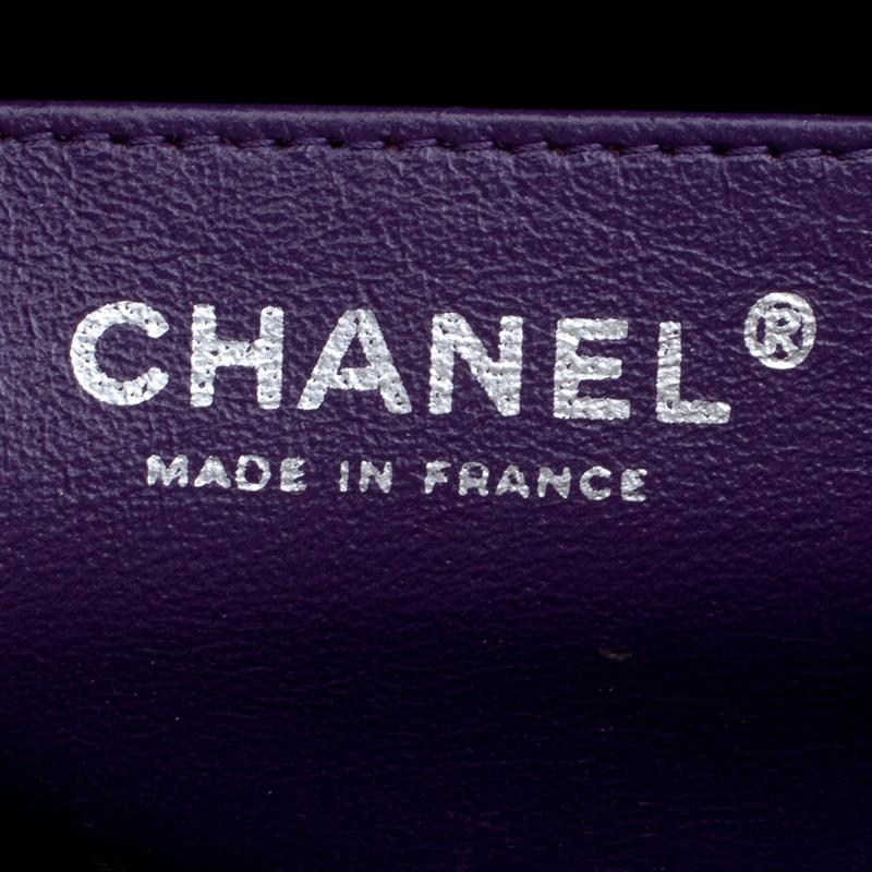 Chanel Purple Quilted Jersey Maxi Classic Single Flap Bag 5