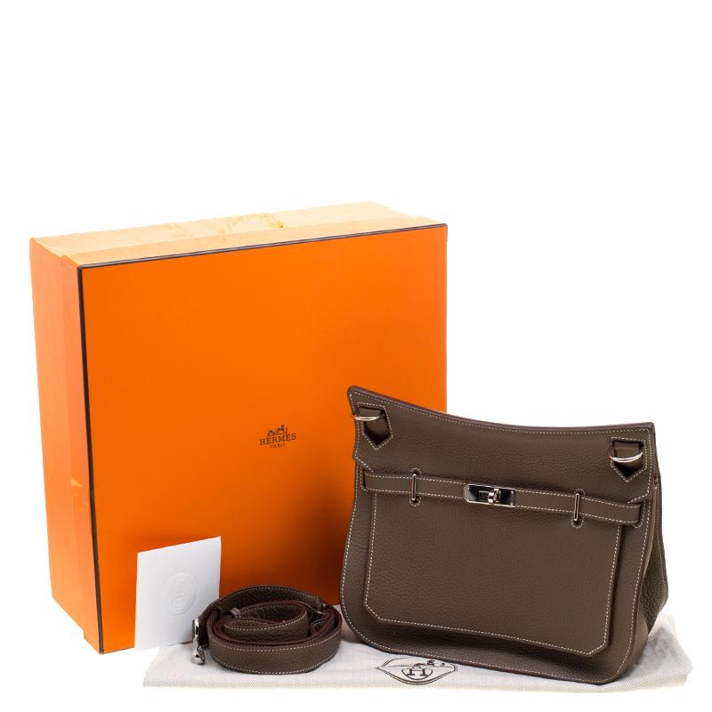 Women's Hermes Etain Taurillon Clemence Leather Jypsiere 28 Bag