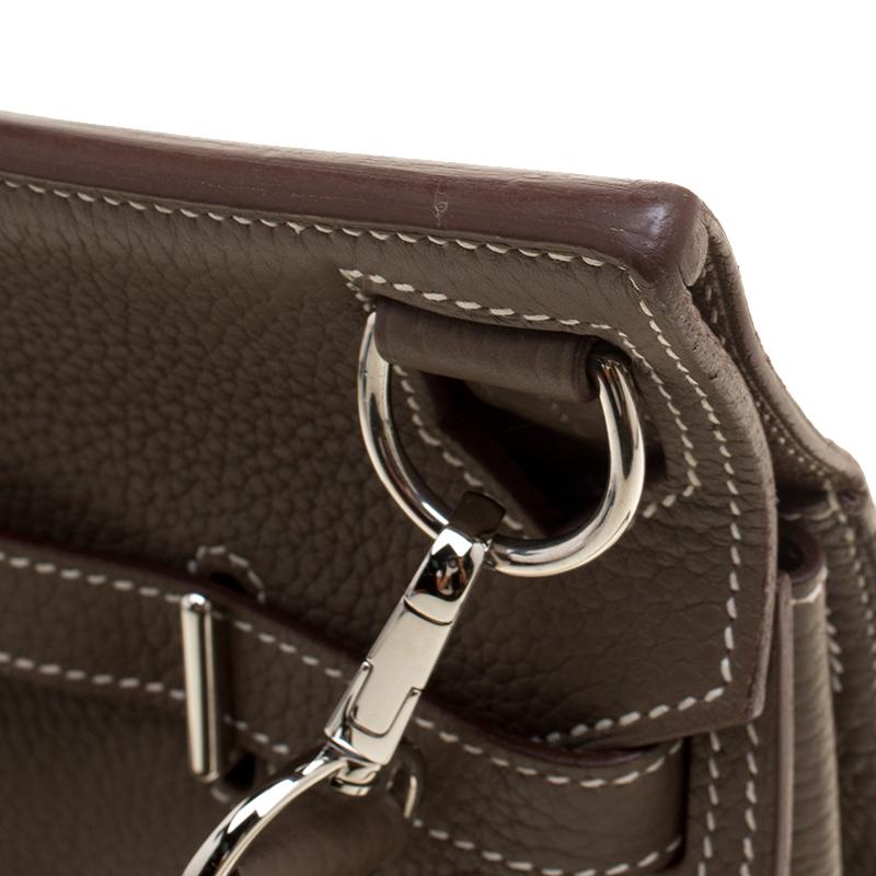 Hermes Etain Taurillon Clemence Leather Jypsiere 28 Bag 4
