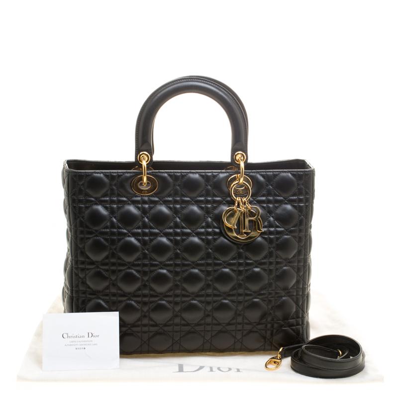 Dior Black Leather Large Lady Dior Tote 5
