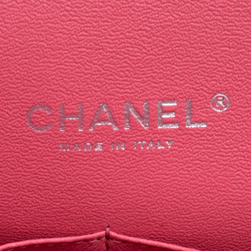 Chanel Pink Quilted Patent Leather Maxi Classic Double Flap Bag 2