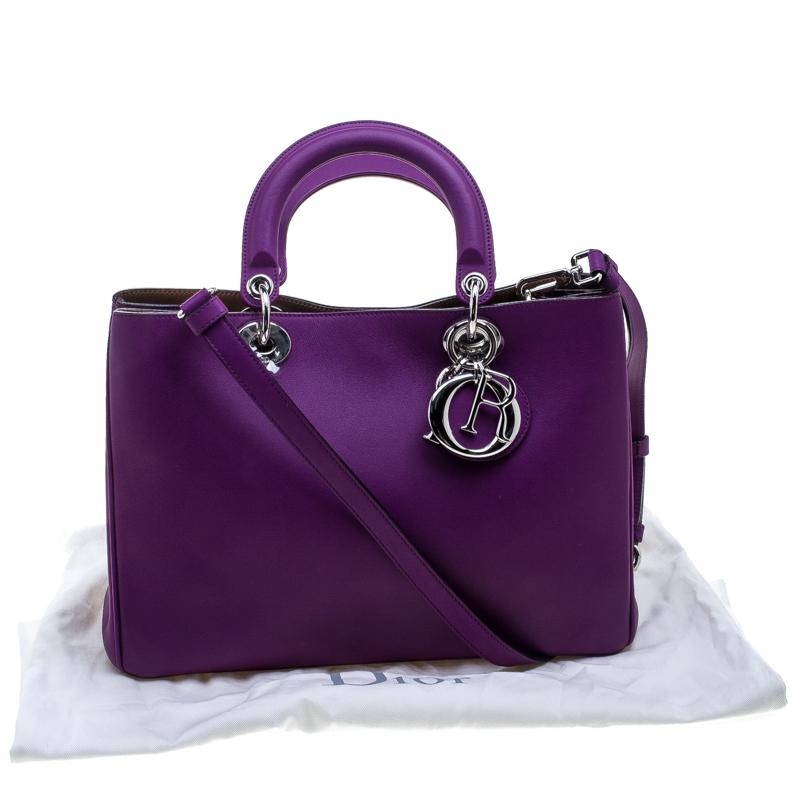 Dior Purple Leather Medium Diorissimo Shopper Tote 3