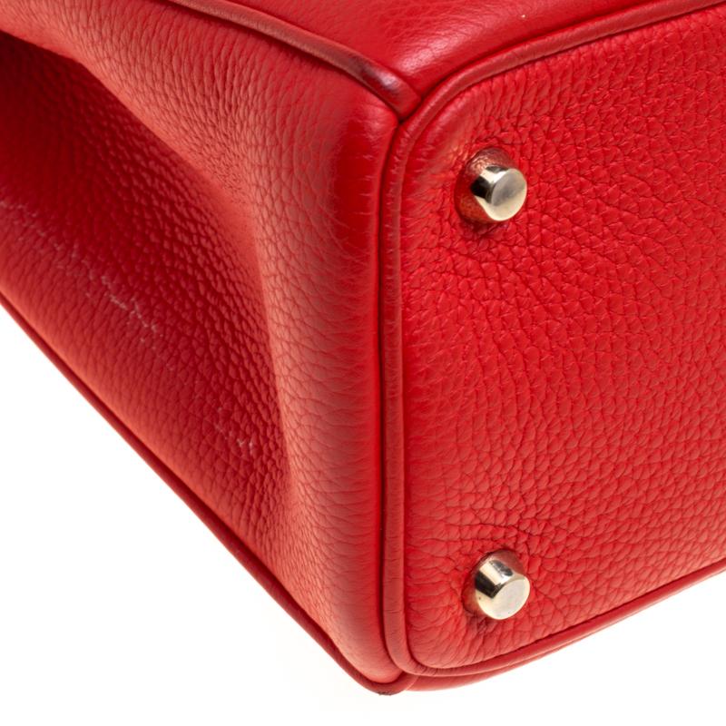 Women's Dior Red Leather Medium Diorissimo Shopper Tote