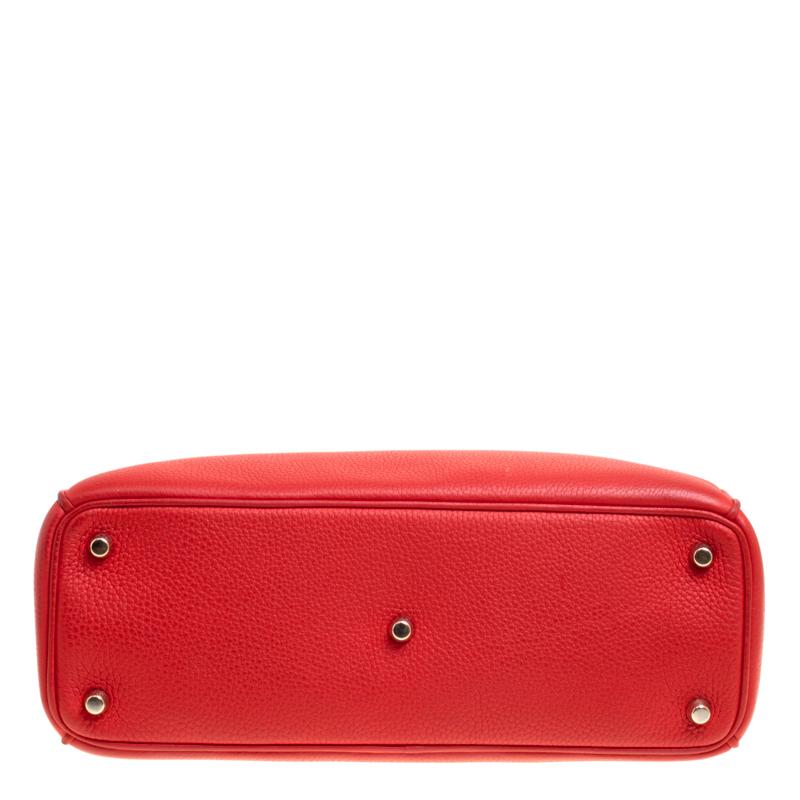 Dior Red Leather Medium Diorissimo Shopper Tote 1