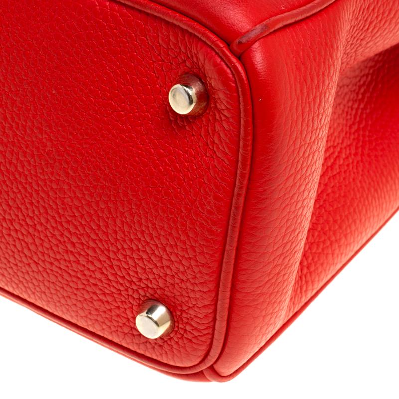 Dior Red Leather Medium Diorissimo Shopper Tote 7