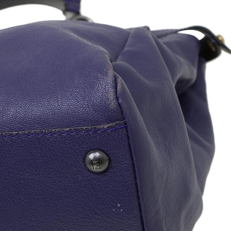 Fendi Purple Leather Large Peekaboo Top Handle Bag 8