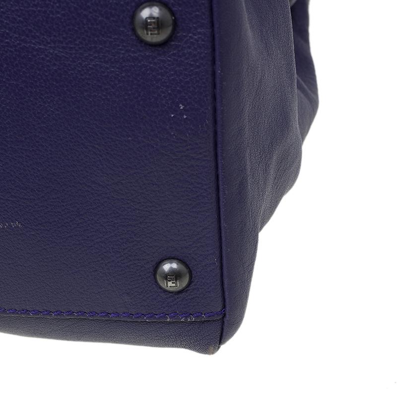 Fendi Purple Leather Large Peekaboo Top Handle Bag 4