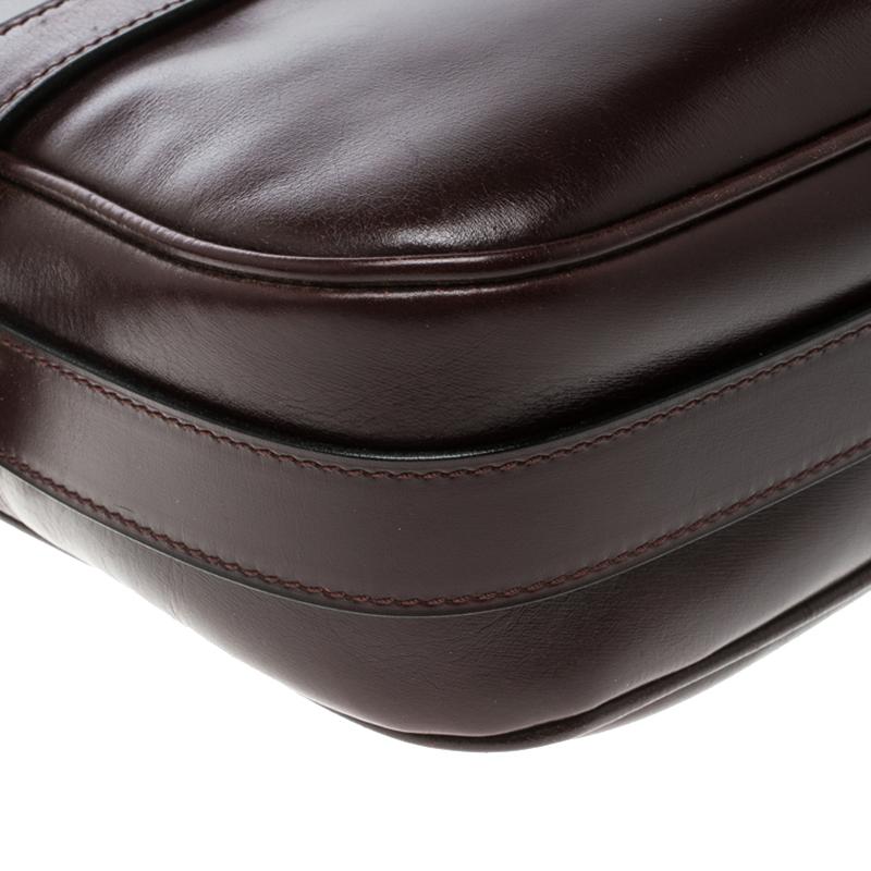 Black Celine Dark Burgundy Leather Vintage Crossbody Bag