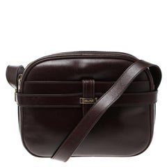 Celine Dark Burgundy Leather Vintage Crossbody Bag