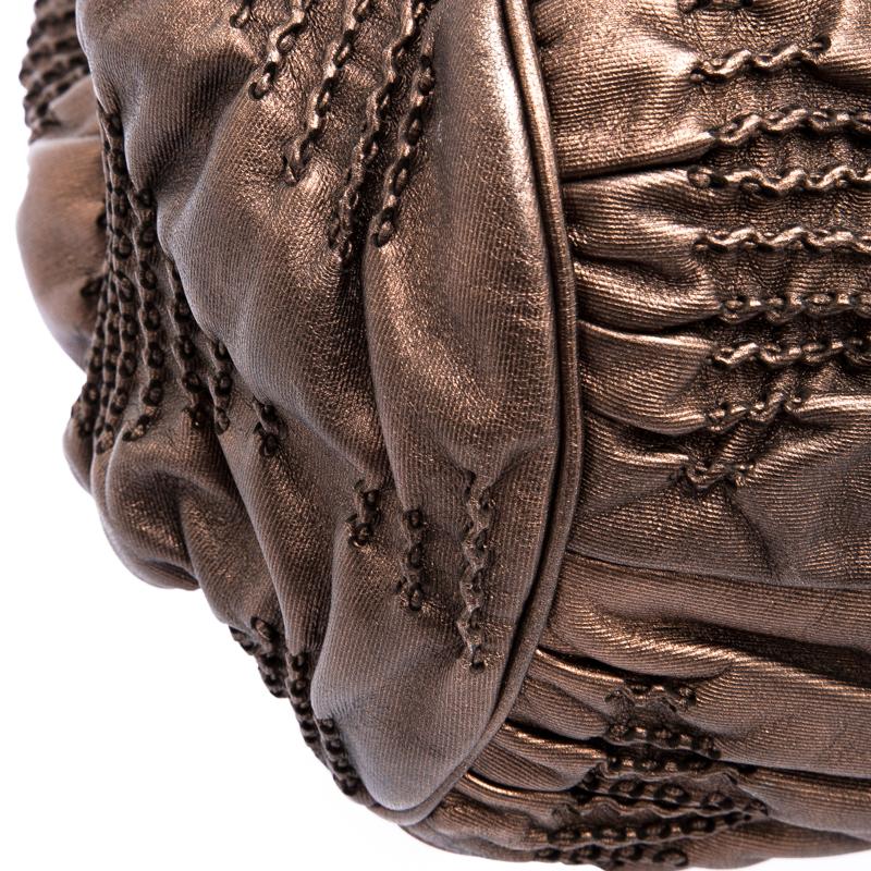 Bottega Veneta Bronze Pleated Leather Limited Edition 029/200 Hobo 2