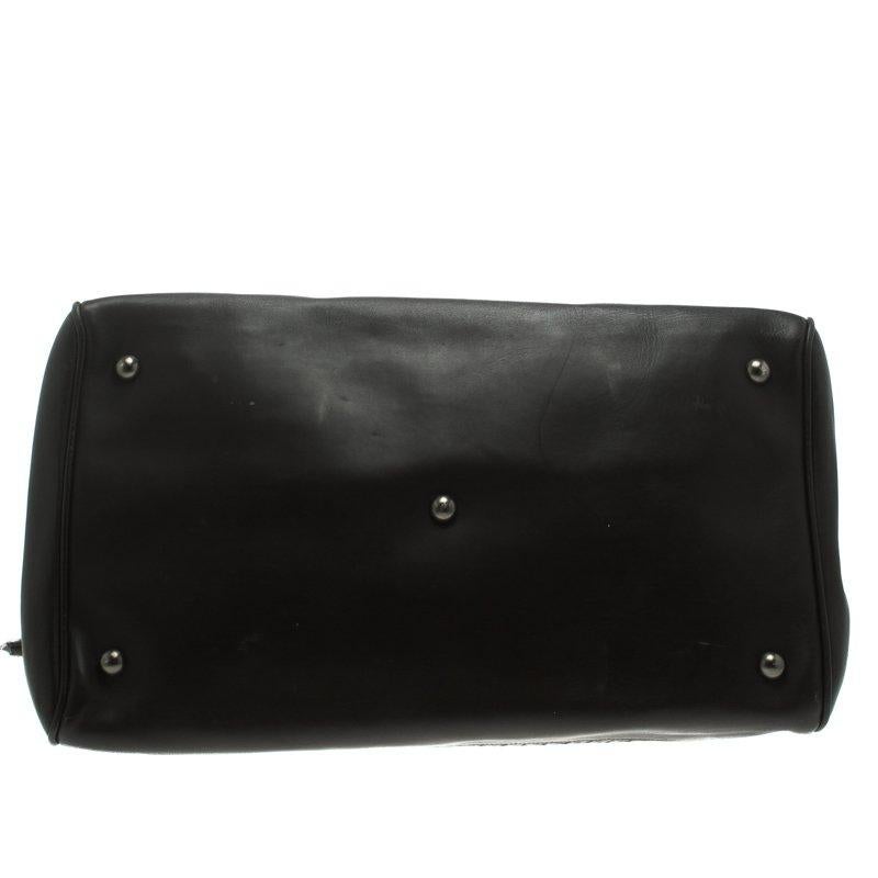 Bottega Veneta Black Intrecciato Leather Weekender Bag 8