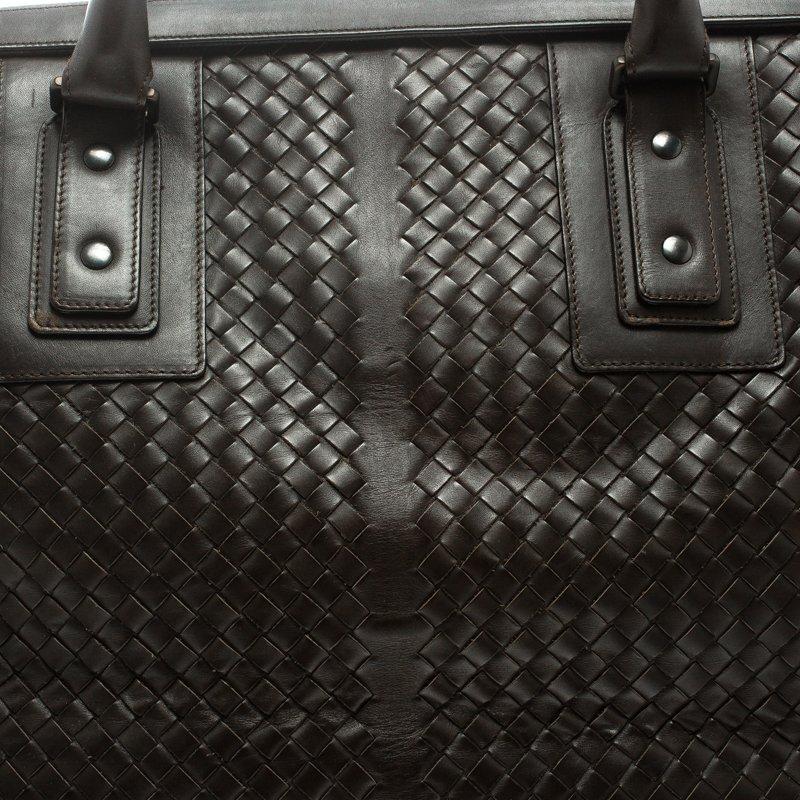 Bottega Veneta Black Intrecciato Leather Weekender Bag 2