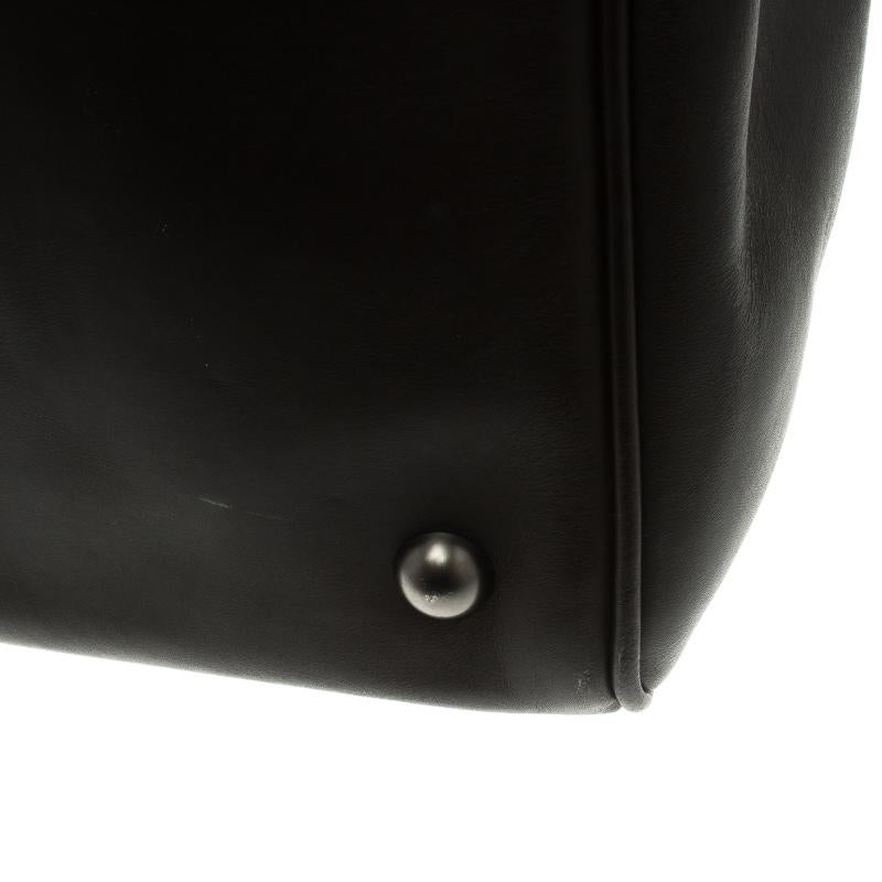 Bottega Veneta Black Intrecciato Leather Weekender Bag 5