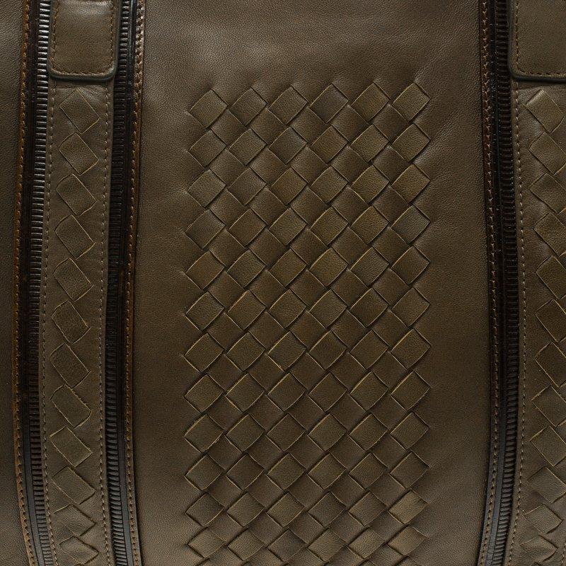 Bottega Veneta Fatigue Green Intrecciato Leather Large Tote 2