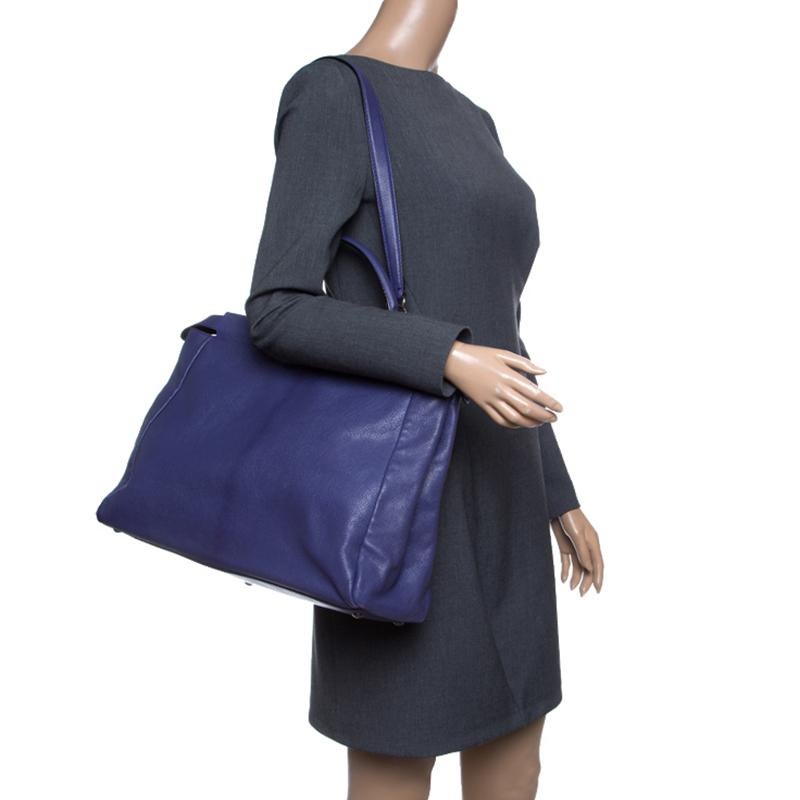 Black Fendi Purple Leather Large Peekaboo Top Handle Bag