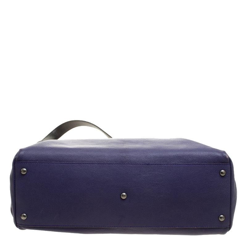 Fendi Purple Leather Large Peekaboo Top Handle Bag 5