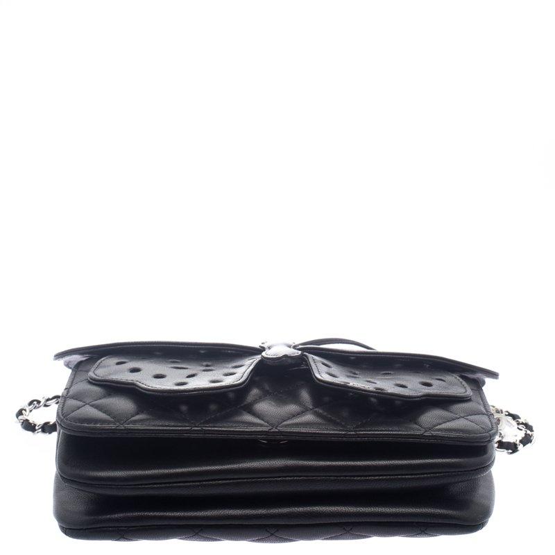 Women's Chanel Black Quilted Leather Mini Butterfly Crossbody Bag