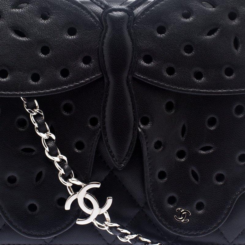 Chanel Black Quilted Leather Mini Butterfly Crossbody Bag 1