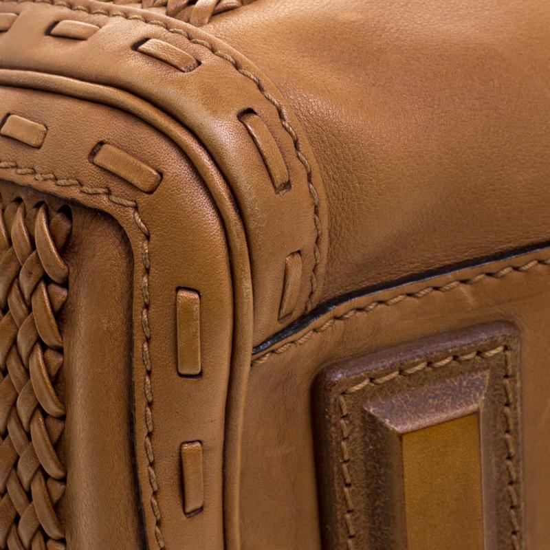 Gucci Brown Leather Medium Handmade Top Handle Satchel 2