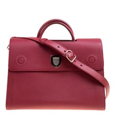 Dior Burgundy Leather Large Diorever Bag