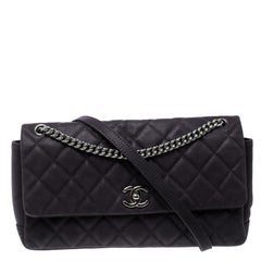 Chanel Matte Purple Quilted Caviar Leather Medium Lady Pearly Flap Bag