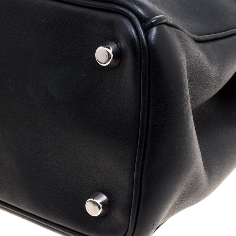 Dior Black Leather Medium Diorissimo Shopper Tote 6
