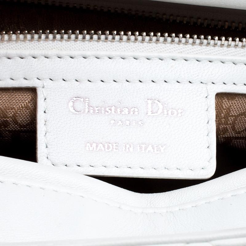 Dior White Leather Large Lady Dior Tote 1