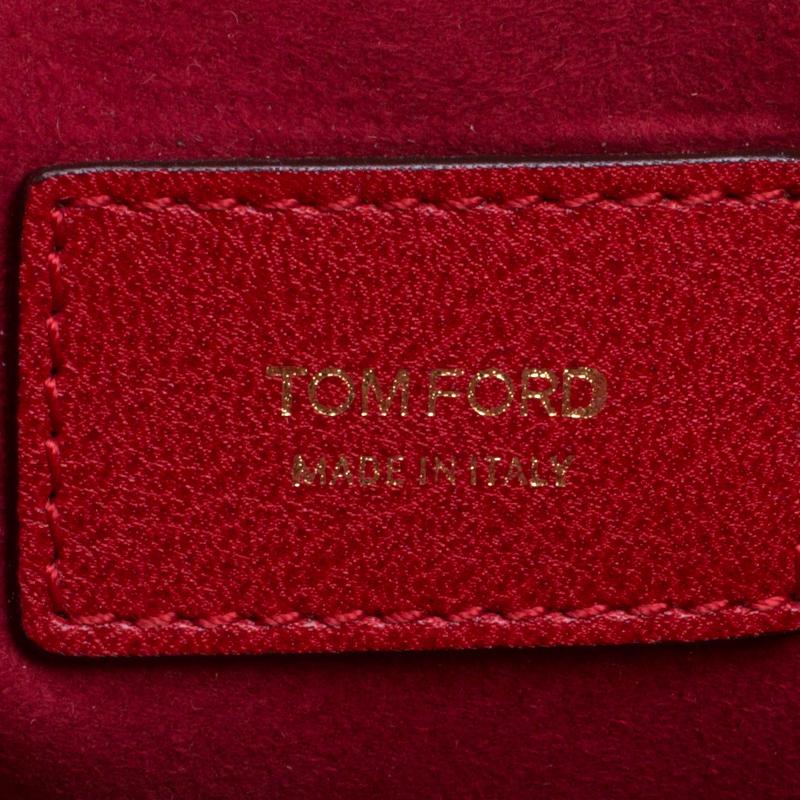 Tom Ford Red Leather Large East West Natalia Shoulder Bag 5
