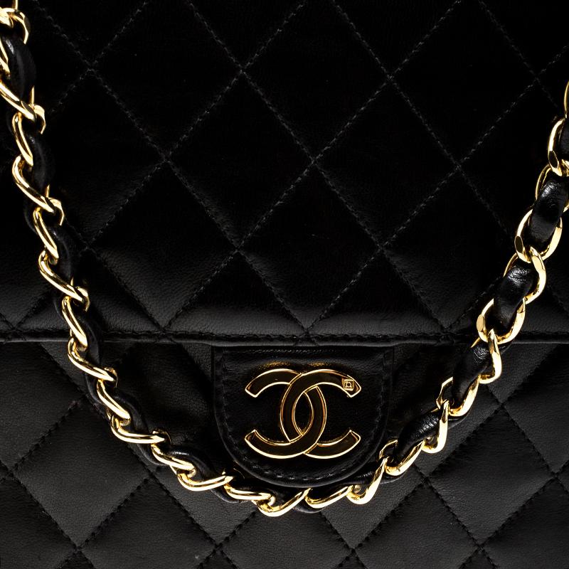 Chanel Black Quilted Leather Medium Vintage Classic Single Flap Bag 3