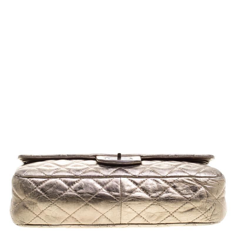 Chanel Silver Quilted Leather Reissue 2.55 Classic 227 Flap Bag 2