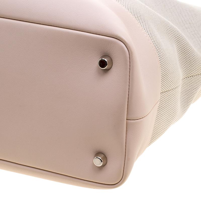 Dior Beige/Pink Canvas and Leather Nappy Diaper Bag In Good Condition In Dubai, Al Qouz 2