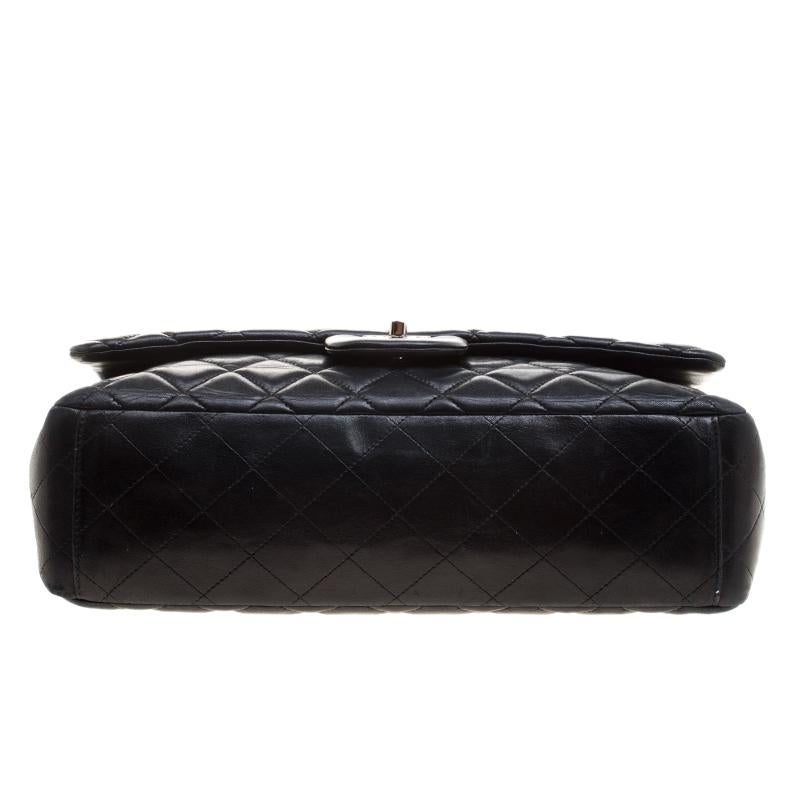Chanel Black Quilted Leather Maxi Classic Single Flap Bag 5