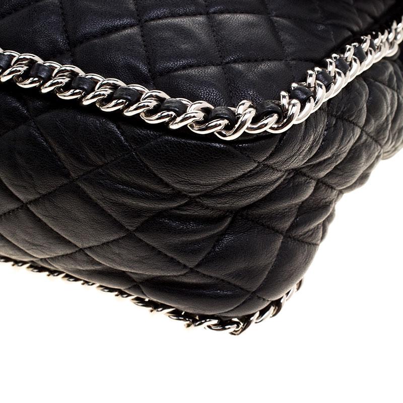 Chanel Black Leather Maxi Chain Around Flap Shoulder Bag 9