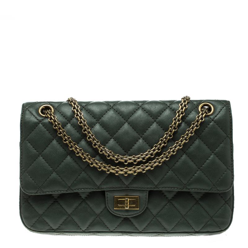 Chanel Green Quilted Leather Reissue 2.55 Classic 226 Flap Bag