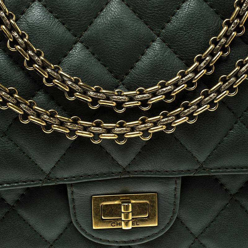 Chanel Green Quilted Leather Reissue 2.55 Classic 226 Flap Bag 5